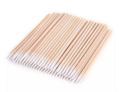 Wood Cotton Swab Manicure Clean Sticks Buds Tip Wood Cotton