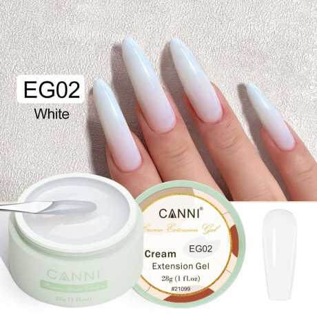 Cream builder gel for building nails Canni 28 g EG02 white