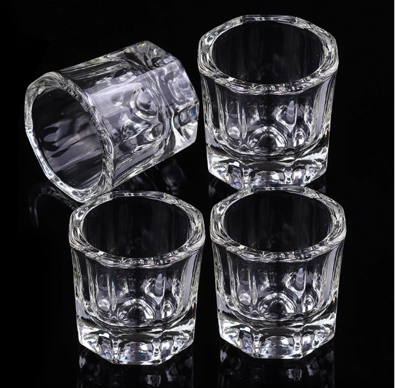 1PC Crystal Glass Acrylic Acrylic Powder Liquid Nail Cup Dappen Dish Lid Bowl Cup Holder Equipment N