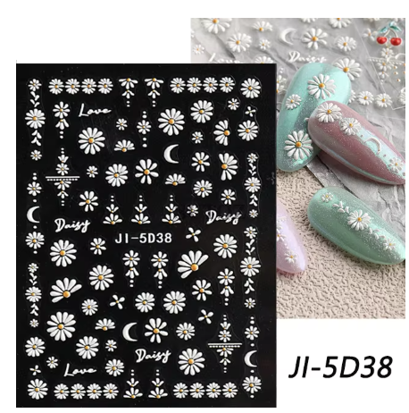 מדבקות JI-5D38 5D (בולטות) לבן