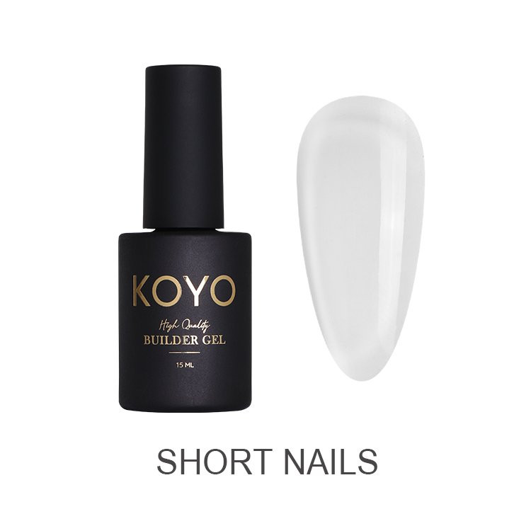 קויו - 15 מל - ג'ל בנייה KOYO short nails שקוף